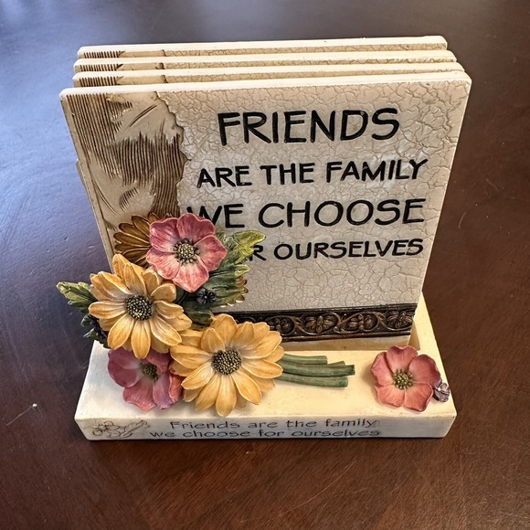 Other - Floral Friends Family We Choose‎ For Ourselves Coasters with Holder